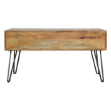 Table avec 4 tiroirs de rangement en manguier massif de style scandinave.