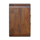 Meuble bas design scandinave en manguier massif pour chambre à coucher.