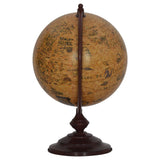 Grand globe terrestre vintage en bois massif