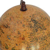Grand globe terrestre vintage en bois massif