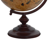 Grand globe terrestre vintage en bois massif