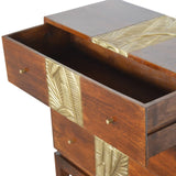 Commode en bois massif avec 3 tiroirs de rangements  de forme rectangulaire fabriquée à partir de bois exotique, idéal pour accompagner avec un chiffonnier en bois de teck massif.