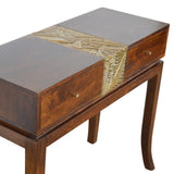 Table de console style baroque à 2 tiroirs en manguier massif avec une belle touche de glamour luxe.