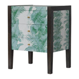 Acheter un petit meuble de rangement imprimé exotique pas cher fabriqué à la main en manguier massif.