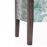 Meuble en bois exotique fait-main imprimé floral.