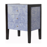 Petit meuble de rangement de forme rectangulaire imprimé grec antique avec des lignes épurées coloris noir cendré