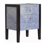 Acheter un petit meuble de rangement imprimé romaine pas cher fabriqué à la main en manguier massif.