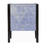 Table chevet à tiroirs de style contemporain fabriqué en bois de manguier massif.