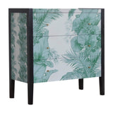 Mayah™, commode coloris imprimé de forme rectangulaire fabriqué à partir de bois brut de manguier.
