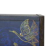 Meuble de décoration intérieure en manguier massif avec les pieds en bois naturel teinte noire cendrée.