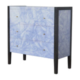 Mayah™, commode coloris imprimé grec antique de forme rectangulaire fabriqué à partir de bois brut de manguier.