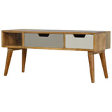 Table déco chaleureuse en manguier massif fabrication à la main essences bois de manguier pour salon ou chambre à coucher.