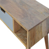 Meuble TV style contemporain en bois massif fabrication à la main, peint à la main 2 tons de gris.