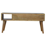 Petit meuble de rangement déco en manguier massif coloris bois brut naturel.