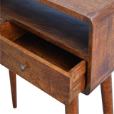 Console scandinave laqué marron en bois de manguier bois exotique.