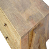 Meuble télévision, Home-cinéma en bois brut coloris clair poncé et fabriqué à la main.