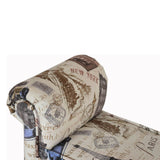 Meuble de salon en bois naturel avec des motifs ville de New York. 