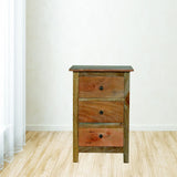 Chevet style vintage en bois brut massif.