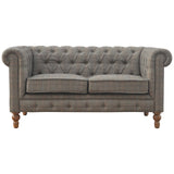 Canapé Chesterfield multi tweed structure en bois massif