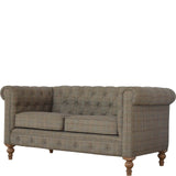 Canapé Chesterfield multi tweed structure en bois massif fabriqué à la main.
