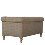 Canapé Chesterfield multi tweed style vintage, moderne en manguier massif.