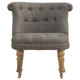 Chaise  design scandinave de style Louis xvi en tissus tweed.