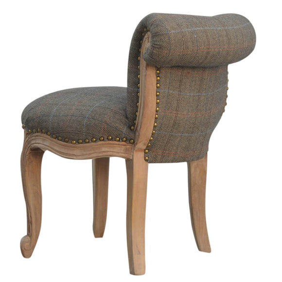 Chaise  design de style Louis xvi en tissus tweed.