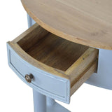 Acheter un meuble demi lune style victorien avec 1 tiroir en bois massif pas cher pour votre loft ou maison.