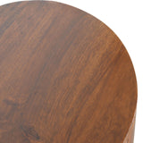 Table console style année 50 avec un tiroir coloris bois foncé fait-main.