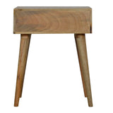 Meuble polyvalent design scandinave convertible en bout de canapé en bois massif.