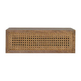 Table de chevet à fixation murale en manguier massif bois naturel exotique.