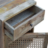 Belle table de chevet en bois brut naturel de manguier famille bois teck.