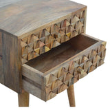 Table d'appoint style vintage vieilli en manguier massif.