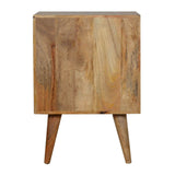 Table design et moderne fabrication à la main en manguier massif sculptées en façade. 