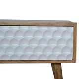 Faites relooker votre salon avec ce meuble TV en bois exotique de couleur blanc en manguier famille bois teck massif.