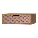 Belle table façade cuivrée en manguier massif à un tiroirs.