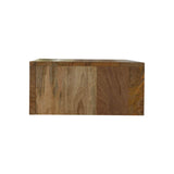 Table de chevet en bois clair massif design scandinave et style vintage.