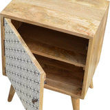 Meuble de salle de séjour en manguier style scandinave avec  2 étagères de rangement.