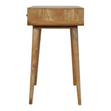 Meuble console en bois pas cher avec des lignes épurées et incurvées fabriqué à partir de bois exotique famille de bois de teck massif.