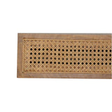 Table de chevet fabriquée à la main en manguier massif coloris bois naturel.