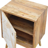 Petite armoire de rangement pour tête de lit en manguier massif.