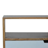 Table de chevet chaleureuse en bois exotique. 