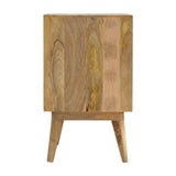 Monbilier scandinave de rangement avec une finition chêne massif et bois exotique de manguier famille bois de teck.