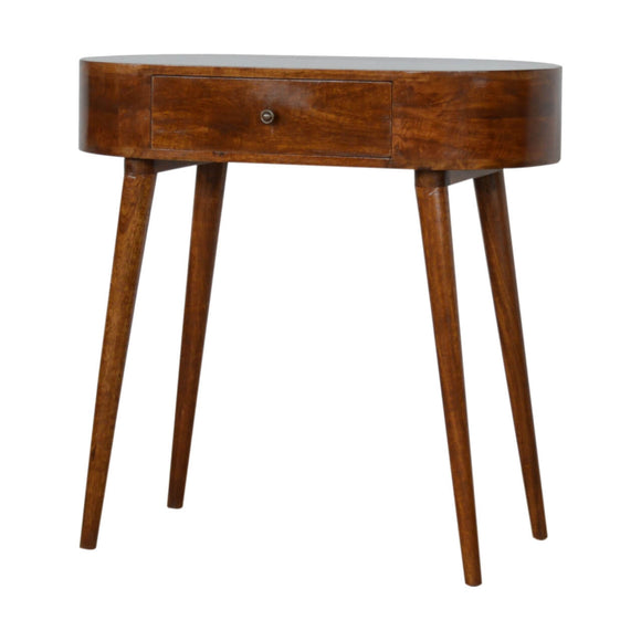 Table console en bois massif fabrication à la main avec un tiroir