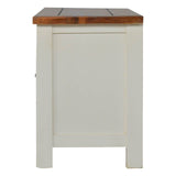 Très beau meuble télé en bois exotique de manguier famille bois teck de fabrication à la main de forme rectangulaire.