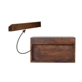 Étagère murale avec des finitions bois de châtaignier massif.