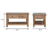 Meuble en bois avec 4 tiroirs de rangement finition chêne en manguier.