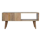 Fabriqué avec du bois brut, ce meuble tv rustique est un meuble en bois naturel design et contemporain.