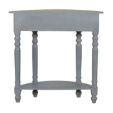 Table triangulaire coloris gris avec des lignes épurées en manguier massif design scandinave.