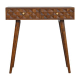 Bienaise-table console design, sculpté en diamant fabriquée en bois massif